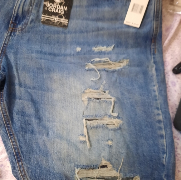 NWT Jordan Craig Light Blue Distressed Jean Shorts Size 44 - Picture 10 of 15